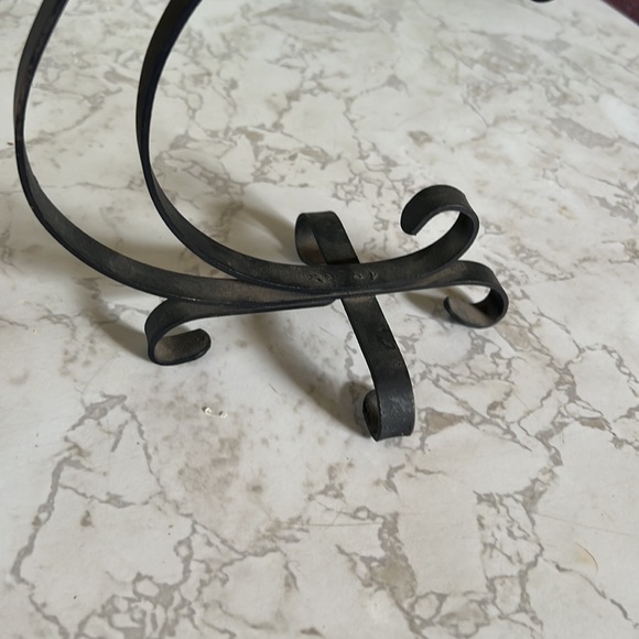 Vintage Black Wrought Iron Double Candlestick Holder Scroll Decor candleholder - Picture 8 of 12